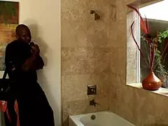 busty stepmom with big ass craves big black cock desperately. melanie monroe takes it in the shower