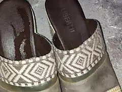 In this dirty tale, the stepmom's heels get covered in cum as she teases her son-in-law