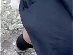 hot milf prostitute gets creampie and spanks outdoors with natural tits and big ass 😈