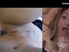 She squirts from rough anal pounding and creampie.