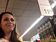 Sexy Redhead Milf Bent Over And Filled With Monster Cock In Prague Shop