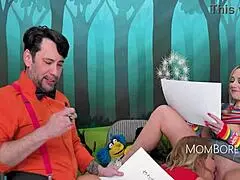Uh, this educational show is just a front for freeuse gangbang with Ryan Keely and River Lynn on Mombored