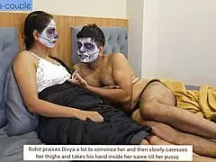 Rohit screams as divya gives dirty footjob!