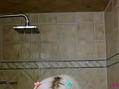 picture-perfect blonde took a shower after the photoshoot