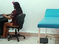 hey there the nursing student hangs out in the practice room feeling all confident and relaxed on the couch like that