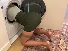 Stepson Penetrates Stepmom Bent Over The Washing Machine In Taboo Milf Teasing Session