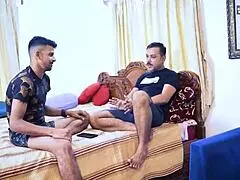 desi indian boyfriend shares huge tits girlfriend for first time threesome