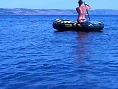 Mature amateurs enjoy a boat ride on the Volga River