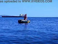 Mature amateurs enjoy a boat ride on the Volga River