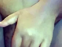 pawg goes solo masturbating on bed right after church service