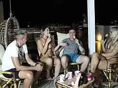 elo cardone and victor mustang dominate bruna carlos and matheus caetano in sheer red lingerie casting