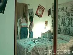 Hey, check out these nerdy lesbians getting wild with muff diving and tribbing! 😍👓