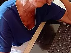 Blonde Milf Masturbates At Office.
