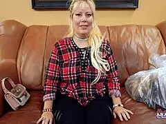 Busty cute blonde Nikki J sucks cock then gets pussy and ass fucked - what next?