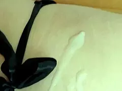 I gave two big cumshots on my stepmom's big ass in matching lingerie