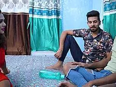 Desi Girlfriend Hardcore Threesome Fuck With Boyfriend And Friend Full Movie Hindi Audio