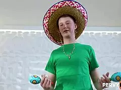 Stepmom plays with jimmy michaels' maraca while callie brooks watches