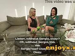 arla and sapphires tease with fake cocks at lezzy party, big tits