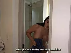 Blonde MILF fucks sex machine.