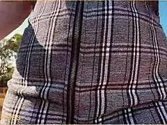 a milf forgets her panties under her skirt, leading to a voyeur upskirt moment