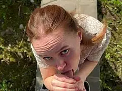 Fucking russian beauty in countryside nature