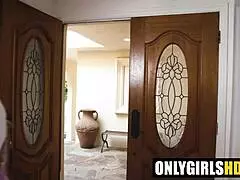 Tiny stepdaughter packs dildo for stepmom to fuck her