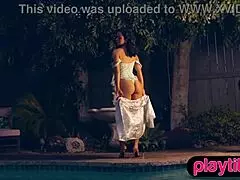 Big Ass Petite Milf Reveals Juicy Tits By Pool