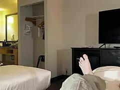 my naughty stepmom candice flashes her narrow ass and gives me a quick blowjob in this amateur scene.