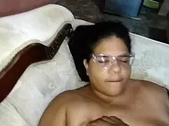 Unfaithful husband fucks his sister-in-law's big ass in the living room quickie while wife is away 😏