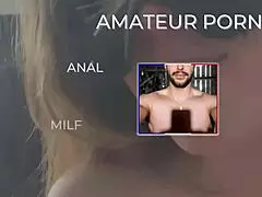 Amateur blonde milf gets anal creampie on couch