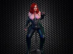 Babička v kostýmu černé vdovy si užívá hru s hračkou