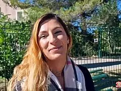 Kyara, Aude, and Stella share a cock in foursome.