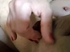 Gentle handjob balls massage leads to blowjob. Cum in mouth swallow.