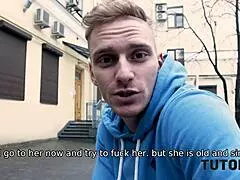 TUTOR4K BRUNETTE COUGAR TEACHES SHY GUY SEX LESSONS WITH BLOWJOB AND MISSIONARY