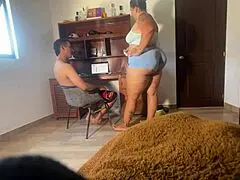 sex in the office with a hot horny worker in blowjob and rough domination