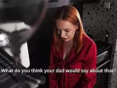 Stepmom Gives Intense Blowjob In Kitchen Quickie Instead Of Food