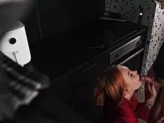 Stepmom Gives Intense Blowjob In Kitchen Quickie Instead Of Food