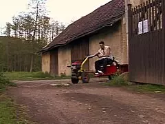 gigantic milf tits bent over for hardcore cumshot on huge boobs