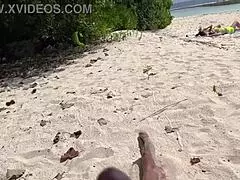 the stepmom and stepdaughter get picked up on the beach for risky fun