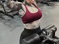 milf gym life with huge tits and ass in leggings?