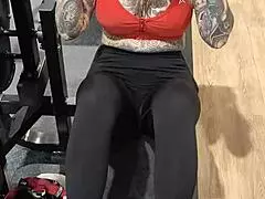 milf gym life with huge tits and ass in leggings?