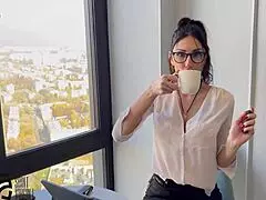 whore secretary pays waiter with sex