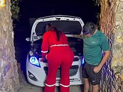 Pregnant Mechanic Trades Pay For Sausage In Outdoor Roleplay