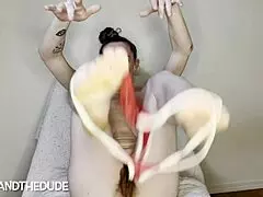 Anal gape fuck tight white ass cum doggystyle with squirting milf