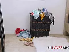 Latina teen gives taboo blowjob to stepbrother