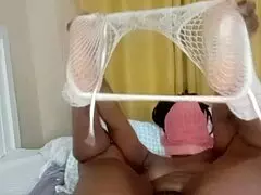 full pussy on display from this whore