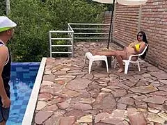 旦那いない間にプール男にヤラれるパート1