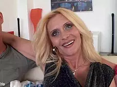 Blonde mature wife Scarlet Mika wants to try some dark meat.