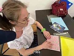 that lustful student sure knows how to pass the exam with all those taboo tricks