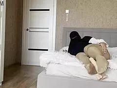 Arab Khalifa In Stockings Teasing Stepson With Instructions